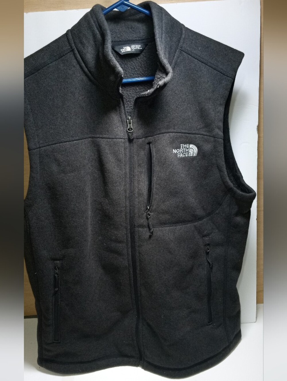 The North Face Men's Black Full Zip Vest Size L Stand-Up Collar Outdoor Hiking